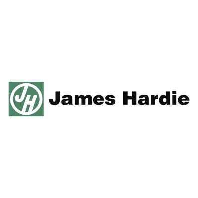 The logo for james hardie is a green and white logo with a circle in the middle.