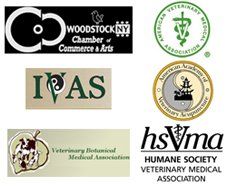 Chamber of Commerce Woodstock, American Veterinary Medical Association, International Veterinary Acupuncture Society, The American Academy of Veterinary Acupuncture, The Humane Society Veterinary Medical Association, The Veterinary Botanical Medical Assoc logo