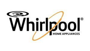Whirlpool logo with the brand name in black text and an orange ellipse.