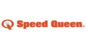 Speed Queen logo in orange text and emblem on white background.