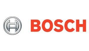 Bosch logo with a silver graphic and red wordmark on white background.