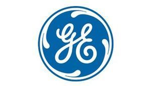 GE logo: blue circle with white script