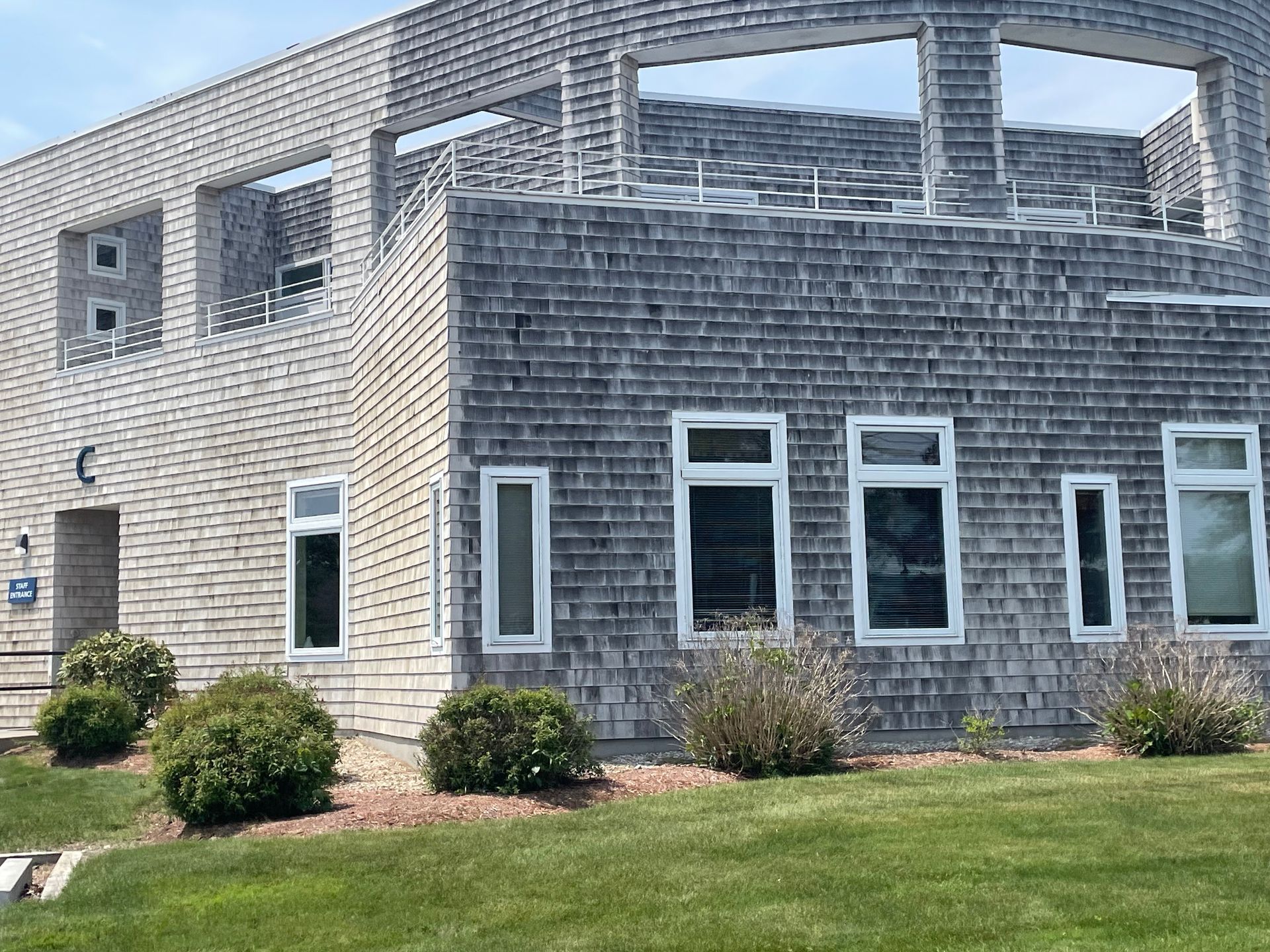 Cedar shingle, soft washing
