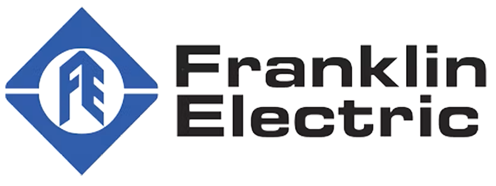 Logo of Franklin Electric: blue diamond with 