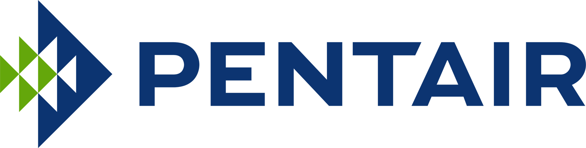 Pentair logo with a blue geometric shape and 