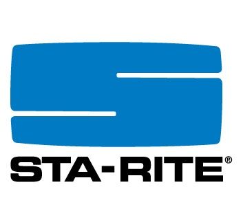 Blue and white Sta-Rite logo with a stylized 