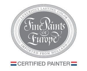 The logo for fine paints of europe is a certified painter.
