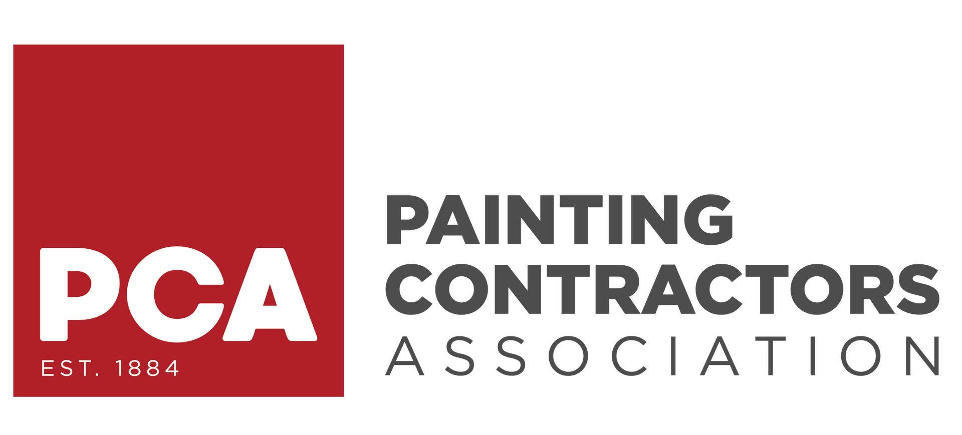 The logo for the painting contractors association is red and white.