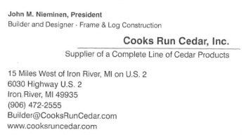 Cooks Run Cedar Inc