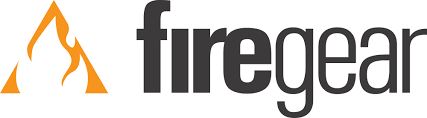 A Firegear logo with an orange flame on a white background
