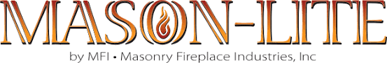 A logo for Mason Lite by MFI Masonry Fireplace Industries Inc.