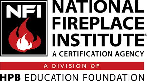 The logo for the National Fireplace Institute is a certification agency.