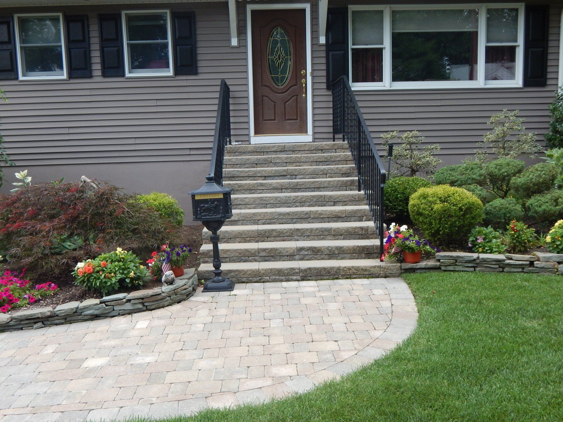 front door with beautiful landscape