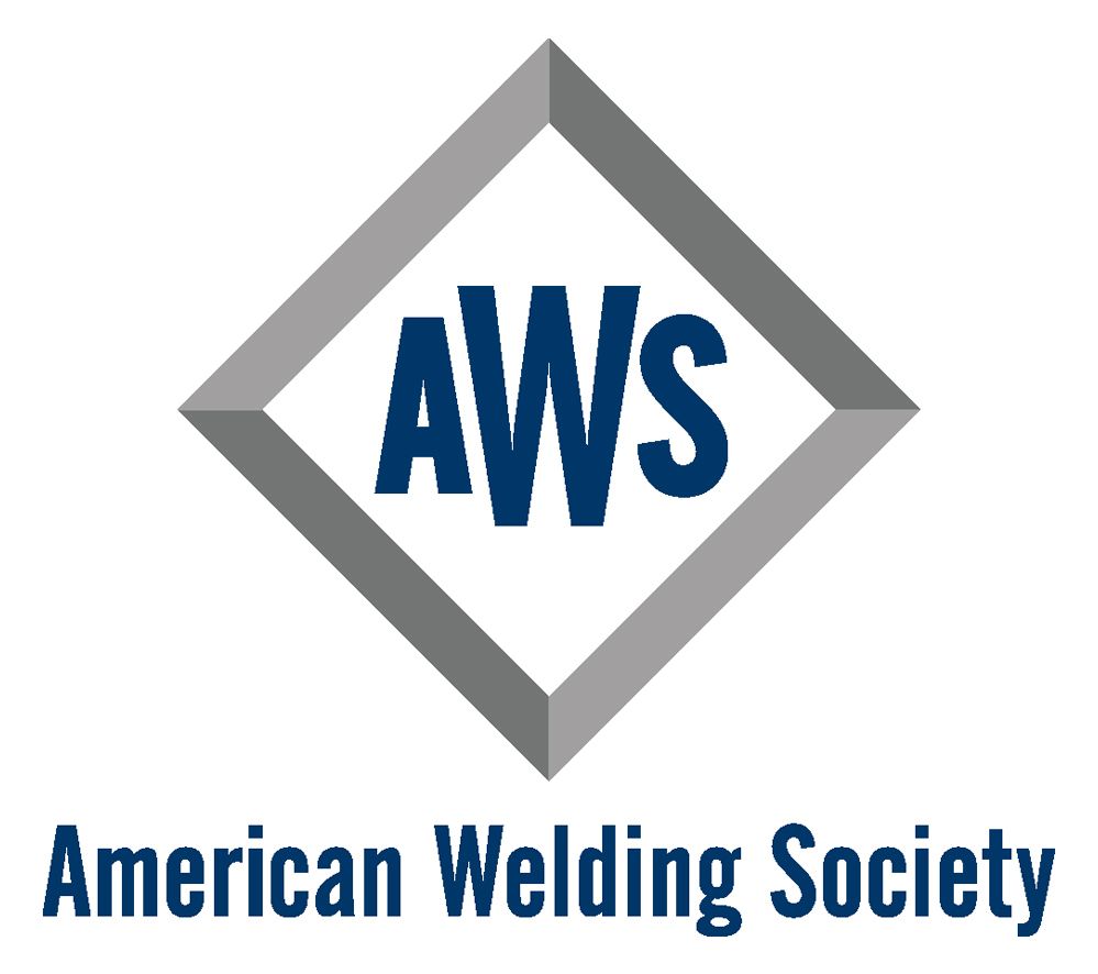 AWS logo with blue text on a white center set inside a tilted silver diamond frame.