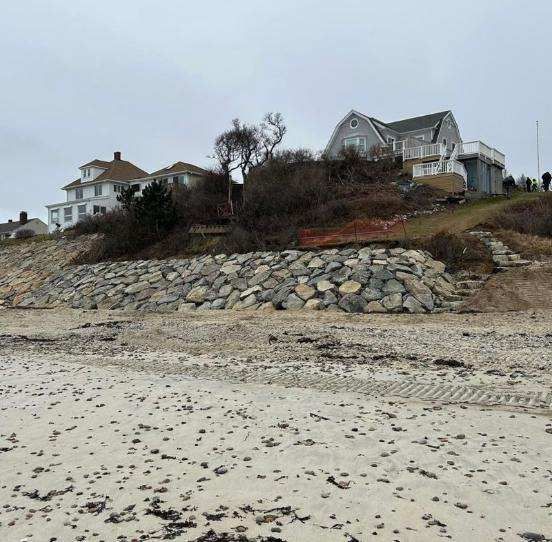 Sea wall installation