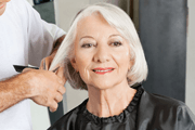 Haircut elderly woman