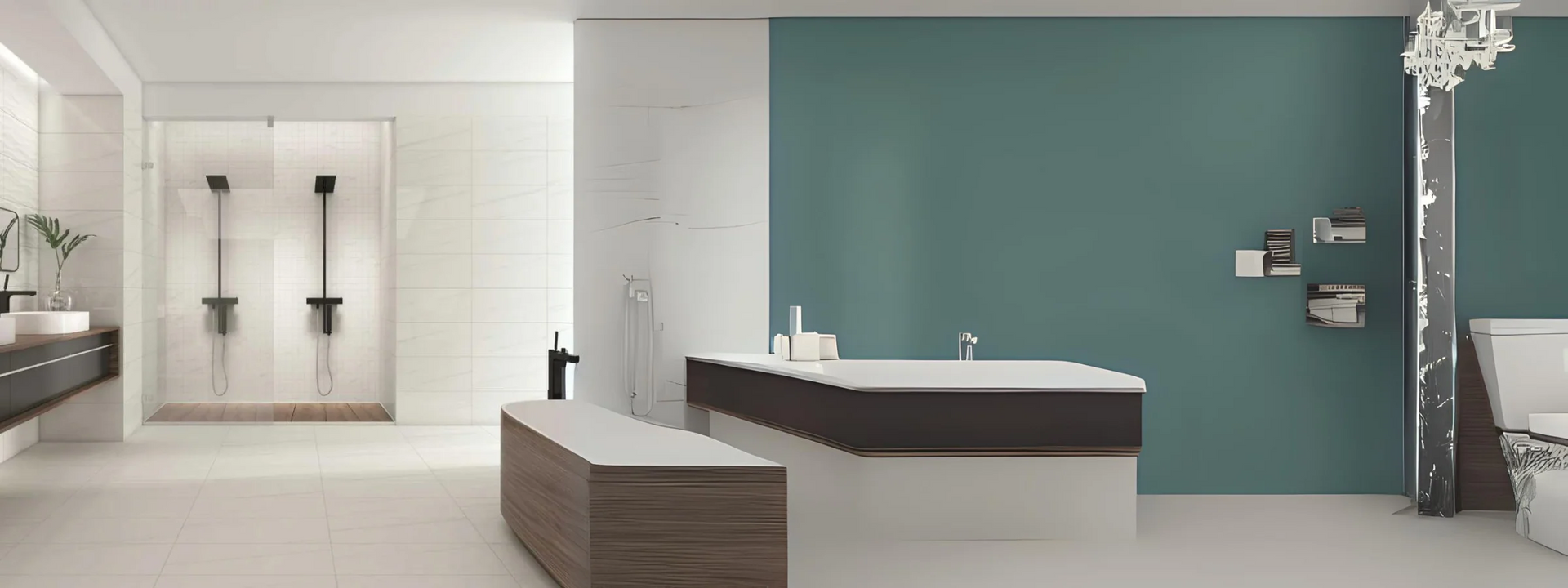 A bathroom with a bathtub , sink , and shower.