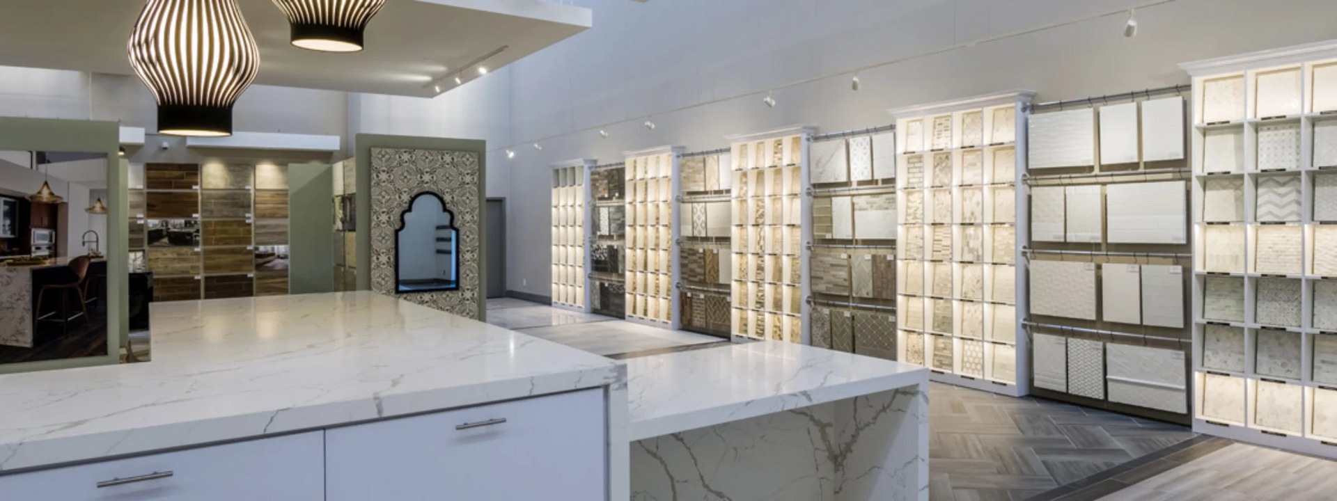 A large room with a lot of cabinets and shelves.