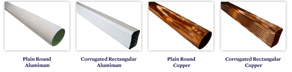 Four different gutter styles