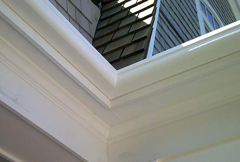 White house trim and molding corner.