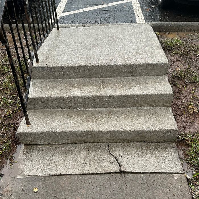 A set of concrete stairs