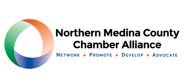 Northern Medina County Chamber Alliance logo with multicolor ring and tagline Network, Promote, Develop, Advocate
