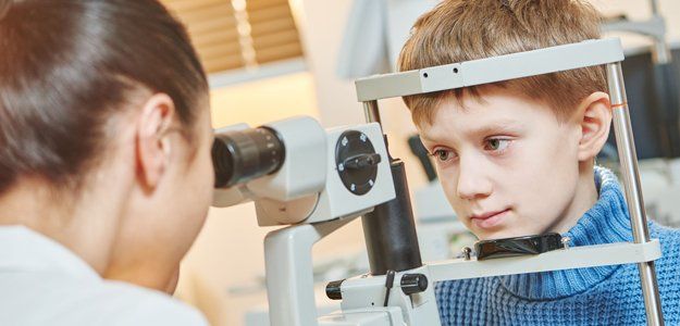 Child having an eye examination