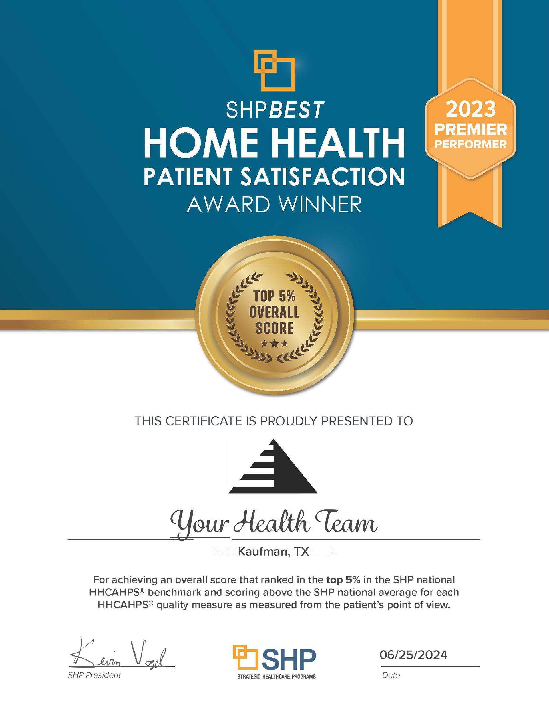 It is a certificate that says 