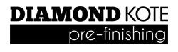 A black and white logo for diamond kote pre-finishing.