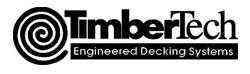 A black and white logo for timbertech engineered decking systems.