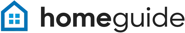 Homeguide logo with a blue house icon and the text