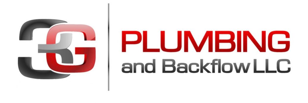 Logo for CG Plumbing and Backflow LLC. Features stylized letters "CG" in black, red, and silver, with the company name in red text.