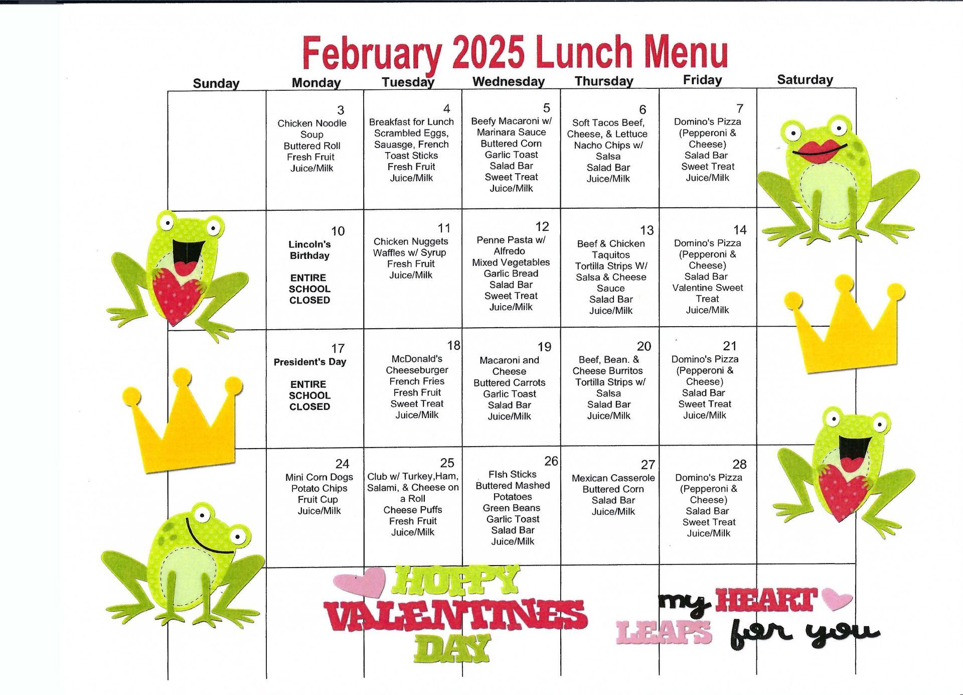 The Palm Desert Learning Tree Center May 2024 Lunch Menu