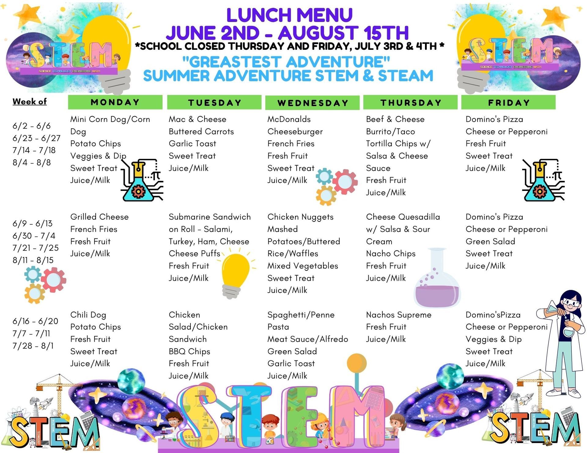 The Palm Desert Learning Tree Center May 2024 Lunch Menu