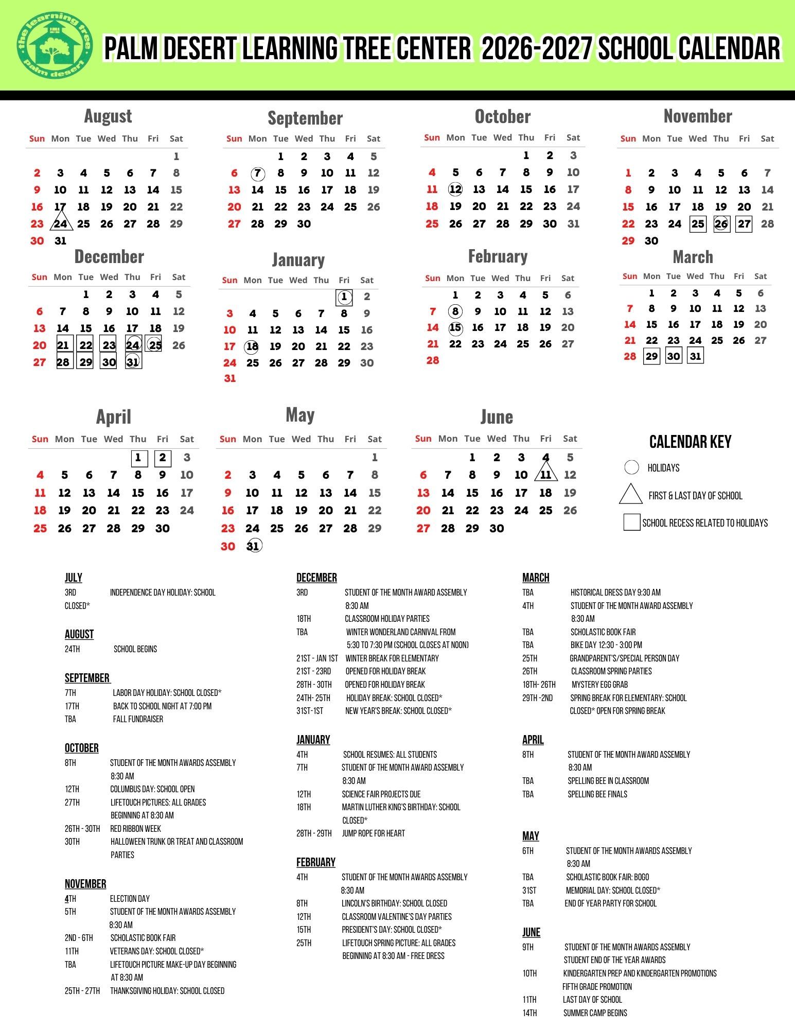 2023-2024 school calendar