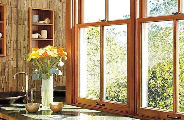 Wood window frame