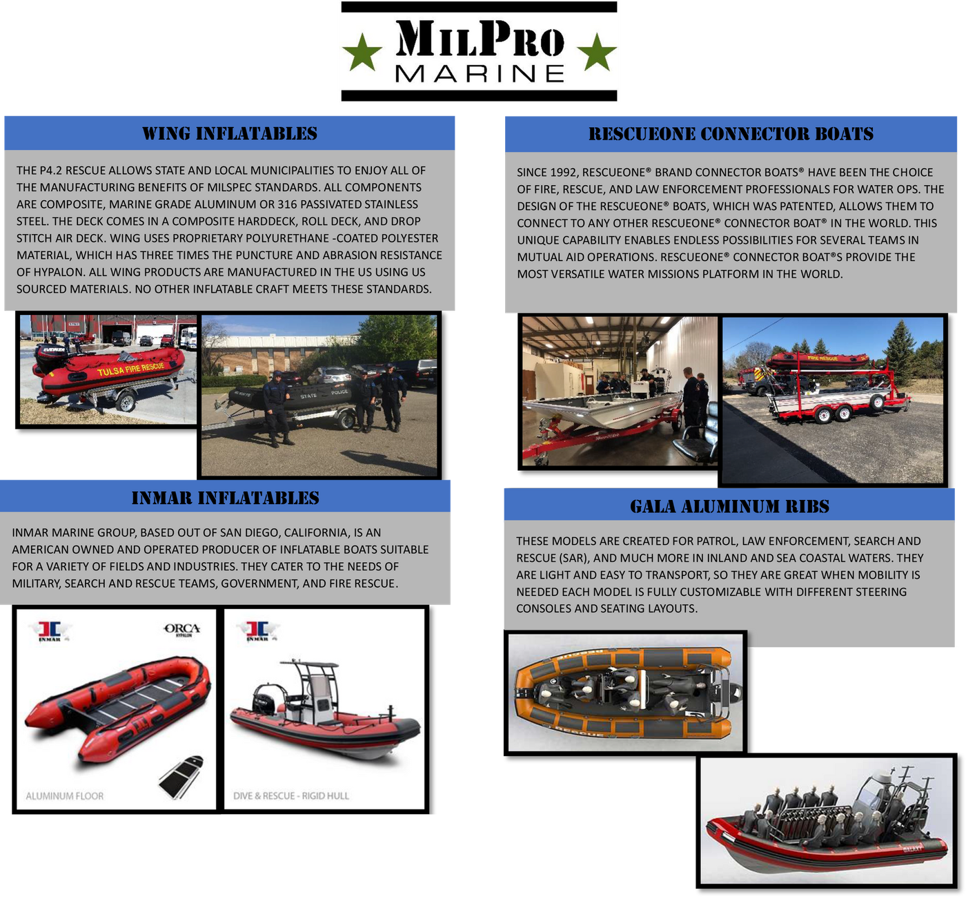 Milpro Marine Product Flyer