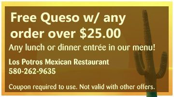 Free Queso with any order over $25.00