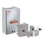 ABB electrical safety switches in various sizes and designs.