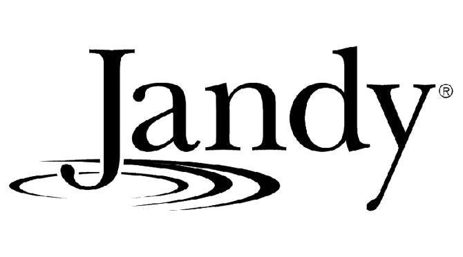 A black and white logo for jandy on a white background.