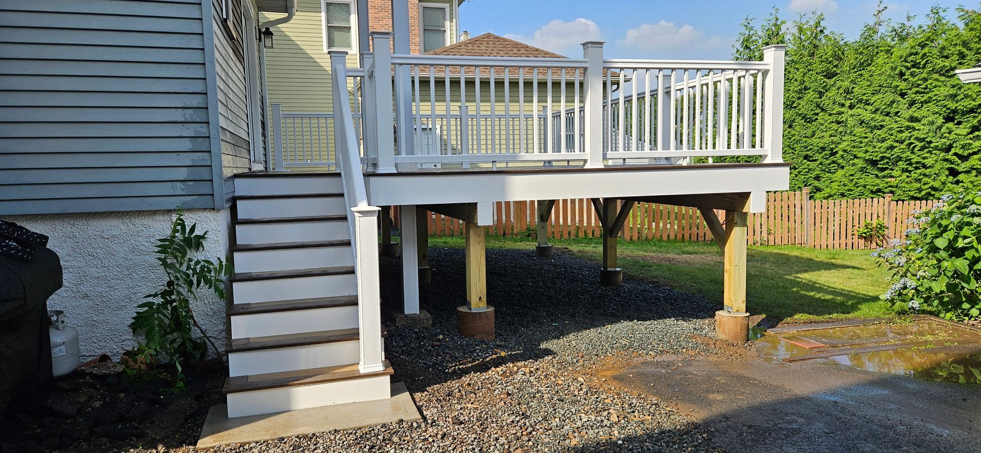 back deck area with stairs
