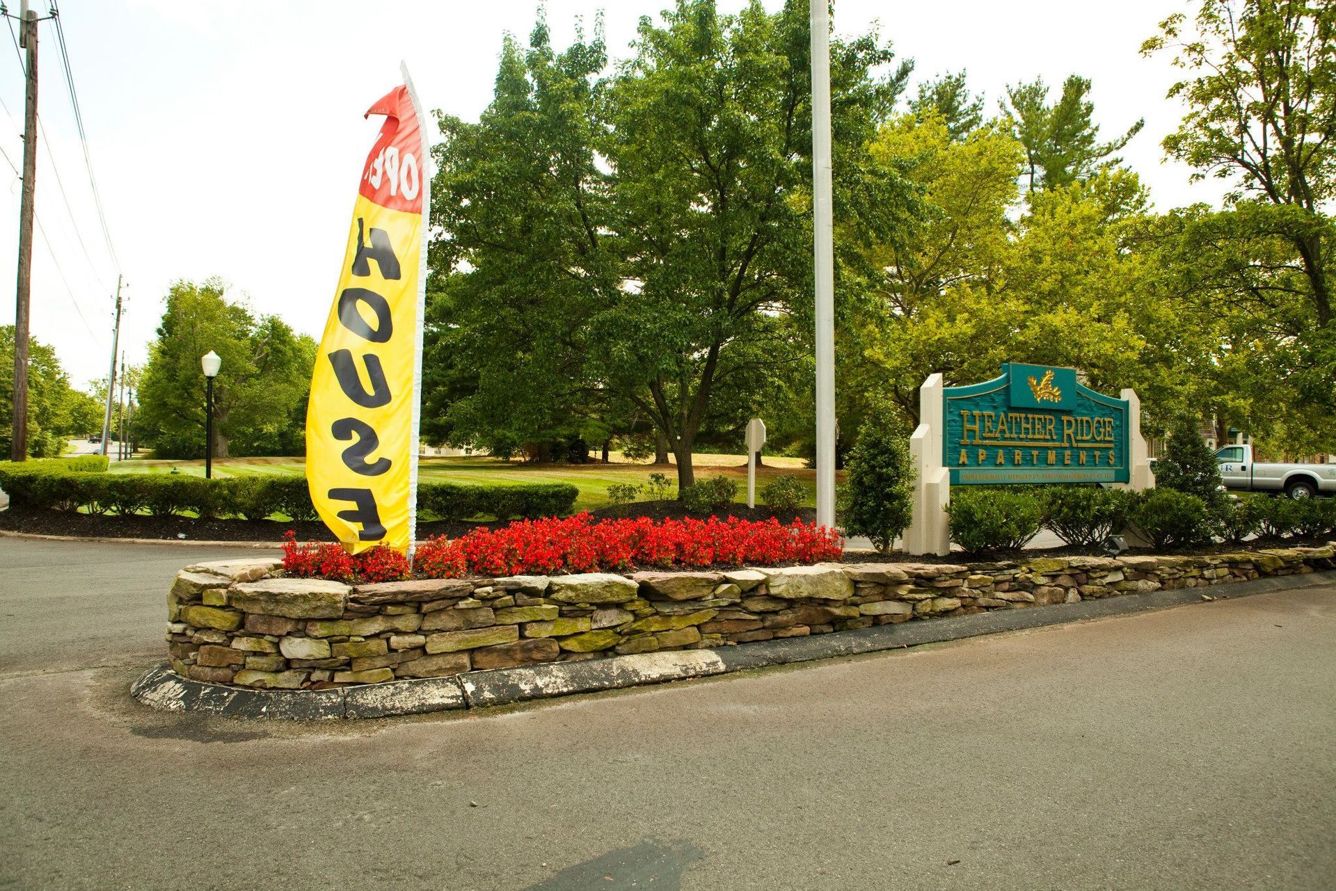 A yellow banner with the number 40 on it