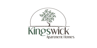 A logo for kingswick apartment homes with a tree in the middle