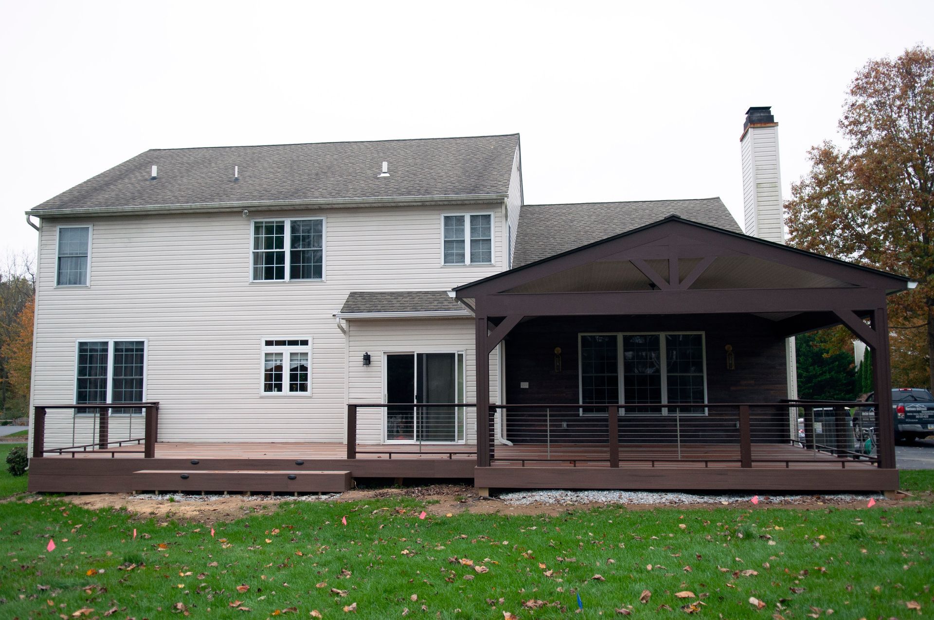 Backyard deck with shade