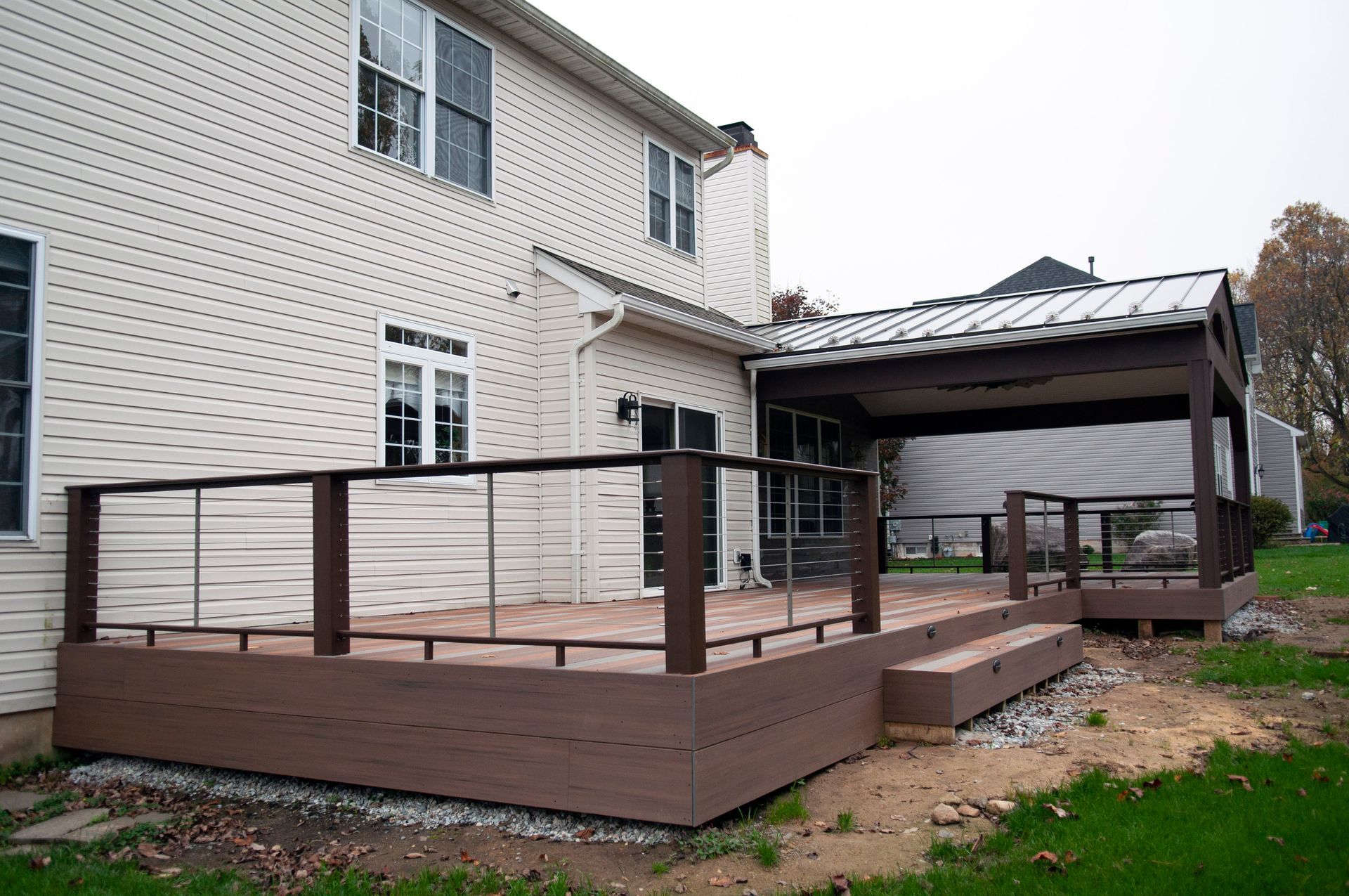 Deck with shade construction