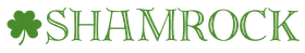 Green shamrock graphic with the word SHAMROCK in green stylized font.