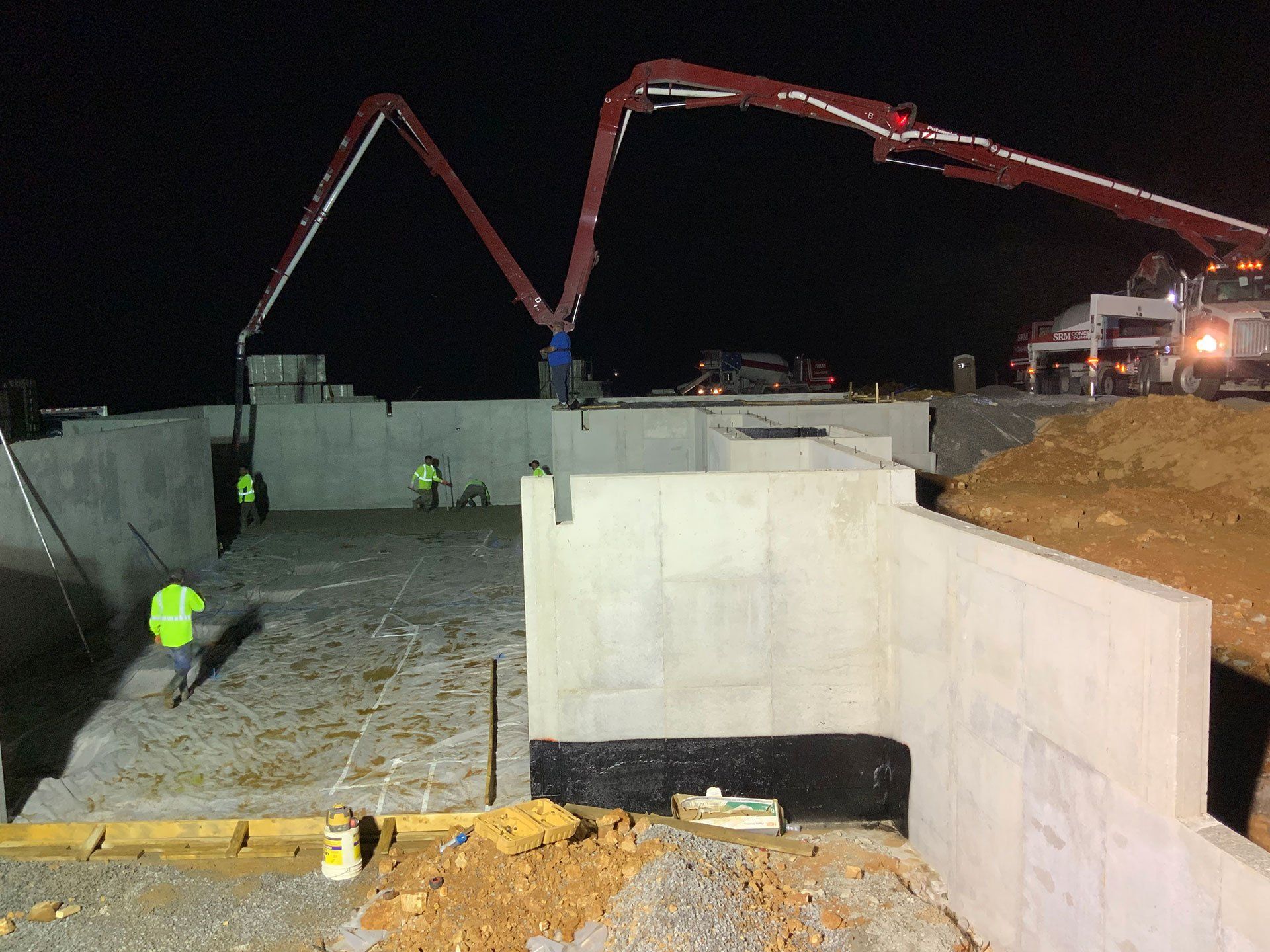 Poured concrete walls construction