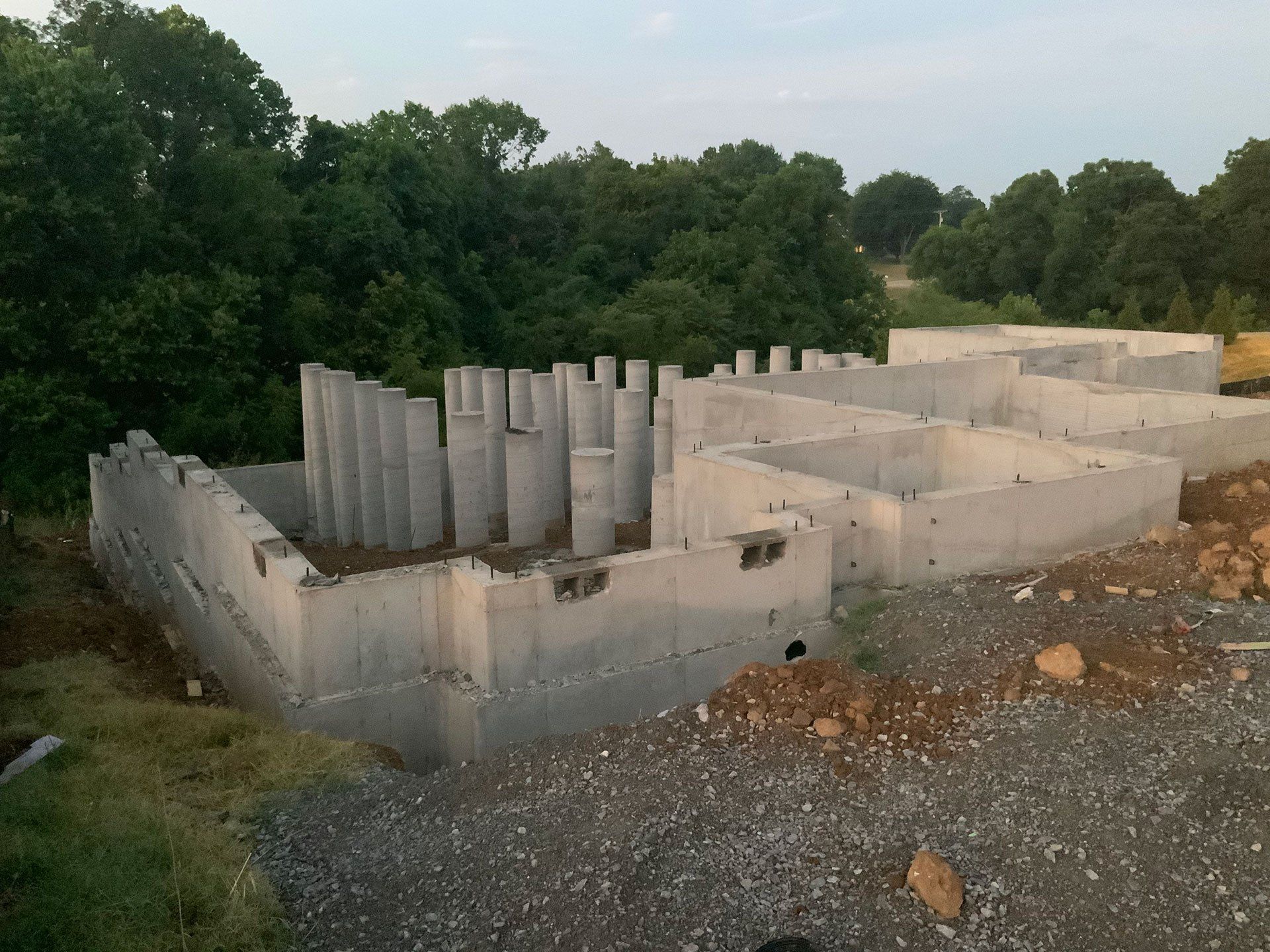 Poured concrete walls