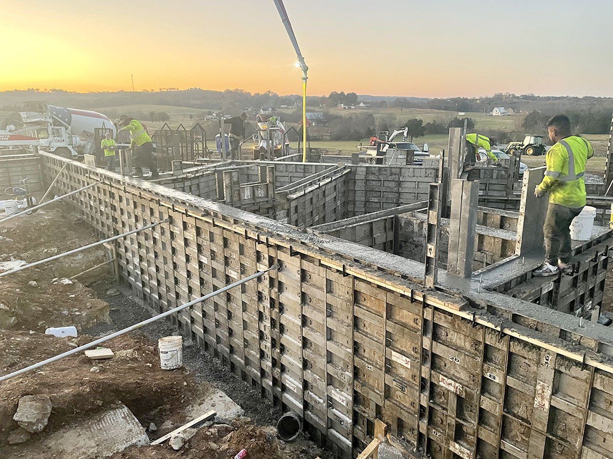 Sturdy poured concrete walls