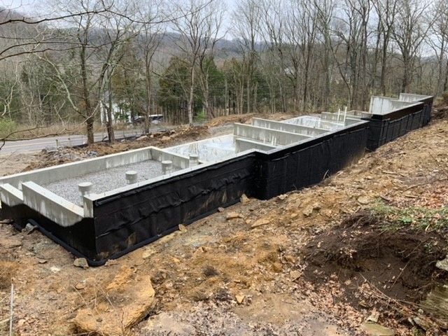 Sealed poured concrete walls